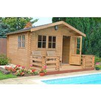 12X12 Kinver 34mm Tongue & Groove Timber Log Cabin with Assembly Service