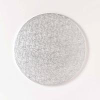 12 silver round cake card