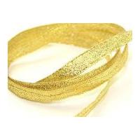 12mm Lame Pull Cord Ribbon 20m Gold