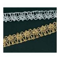 12mm flat lurex lace trimming gold