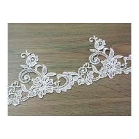 12.5cm Guipure Edging Couture Bridal Lace Trimming Ivory
