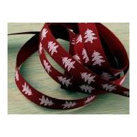 12mm christmas tree print ribbon red