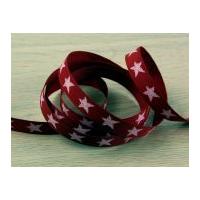 12mm christmas star print satin ribbon red