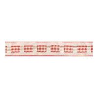 12mm Berisford Gingham Ruffle Ribbon Red