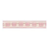 12mm berisford gingham ruffle ribbon pink