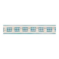 12mm Berisford Gingham Ruffle Ribbon Sky