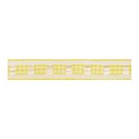 12mm berisford gingham ruffle ribbon yellow