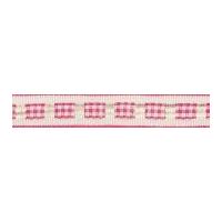 12mm Berisford Gingham Ruffle Ribbon Shocking Pink