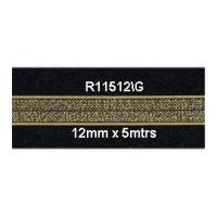 12mm Bowtique Woven Ribbon 5m Gold