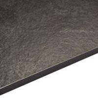 12.5mm Zinc Argente Black Square Edge Kitchen Worktop (L)3020mm (D)610mm