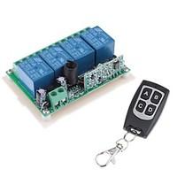 12V 4-Channel Wireless Remote Power Relay Module with Remote Controller (DC28V-AC250V)