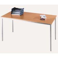 1200 X 800MM RECTANGULAR GENERAL PUPOSE OAK TABLE- + SILVER LEG FRAME