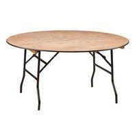 1220 DIA X 760 PLYWOOD TABLE WITH PLASTIC EDGE & AMERICAN FOLDING LEGS