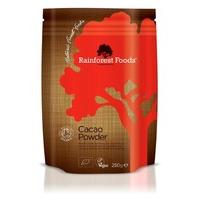 (12 PACK) - Rainforest Foods - Organic Peruvian Cacao Powder | 250g | 12 PACK BUNDLE