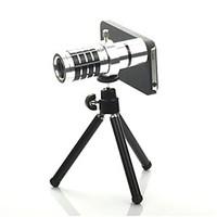 12X Detachable Telephoto Lens Set for Iphone5 - Silver