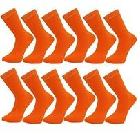 12 Pairs Comfortable New Casual Formal Mens Rich Cotton Plain Socks - Orange