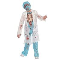12-14 Years - Children Boys Zombie M.D. Surgeon Medical Doctor Scrubs Mask Kids Halloween Gory Blood Splattered Fancy Dress Costume