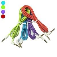 1.2M 4FT 90 Degree 3.5mm Male to Male AUX Audio Cable for iPhone iPod MP3 MP4