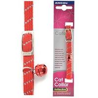 12 Pack Bulk Save - Ancol - Reflective Softweave Cat Collar Red
