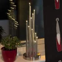 12-light round metal candleholder with LEDs