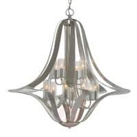 12-light elegant chandelier Spiro, silver leaf