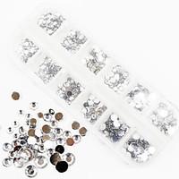 1200PCS AB Color Acrylic Diamond Nail Art Decorations 1.5/2/3/4/5/6 MM