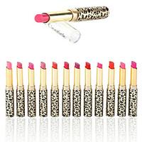 12Pcs/Set Leopard Long Lasting Lipstick Moisturize Bright Nude Lip Gloss Pencil Balm