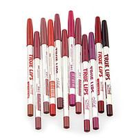 12 Color Glitter Lip Liner Eye Shadow Eyeliner Pencil Pen Cosmetic Makeup Set