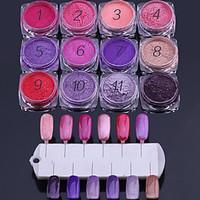 12PCS Nail Art Red And Purple A Series Of Fluorescent Toner