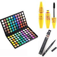 120 Colors Professional Eyeshadow PaletteBlack Lasting Extension Thick Curling Mascara2X Waterproof Liquid Eyeliner