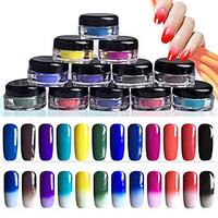 12pcs Manicure Classic 12 Color Gradient Variable Temperature Powder Powder