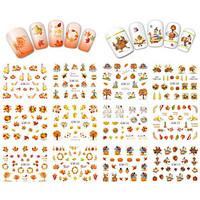 12 designs , 12 different images Nail Art Sticker Water Transfer Decals Makeup Cosmetic Nail Art Design