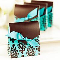 12 Piece/Set Favor Holder - Brown and Turquoise Tapestry Favor Boxes BETER-TH013