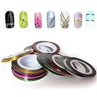 12PCS Mixed Colors Rolls Striping Tape Line Nail Art Decoration Sticker