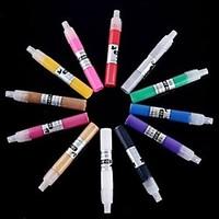 12PCS Mixed Colors Glittery Nail Art Pen Set Nail Dotting Paintbrush Drawing Kit Manicure Files for Nail Design