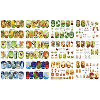 12 Cartoon Nail Designs Watermark Tip Full Wraps Water Transfer Sticker Nail Art Decals Girl Beauty Care Tools BN325-336