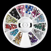 12 shapes nail art rhinestones multi colo