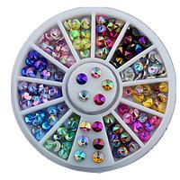 12colours Ogival Base Rhinestone Nail Jewelry Decorative Turntable Nail Tool