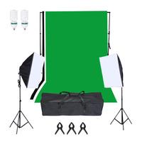 1250W Photo Studio Background Lighting Kit Softbox Backdrop Stand Bulb