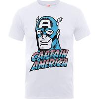 12-13 Years White Children\'s Captain America Distressed Head T-shirt