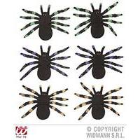 12cm Set Of Flocked Spider Decoration