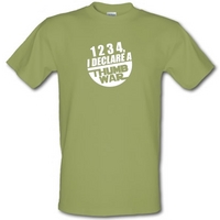 1234 I Declare A Thumb War male t-shirt.
