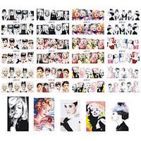 12 Design in one sets Sexy Lady Girl Women Designs Water Transfer Creative DIY Full Wraps Nail Art Sticker Decals BN25-36