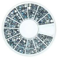 120PCS Mix 4 Size Bling Crystal AB Acrylic Rhinestones Wheel Nail Art Decoration