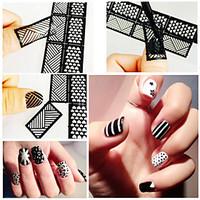 12 pcs new hollow out one nail art prints template hollow out creative ...