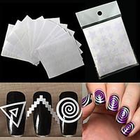 12Pcs Nails Sticker Stencil Tips Guide French Swirls Manicure Nail Art Decals Form Fringe DIY Sencil 3D Styling Beauty Tools