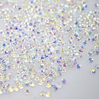 120PCS Shine Flatback/Octagonal Shape Nail Art Decorations Glitter Rhinestone 3D Clear Crystal SS3 AB Diamond