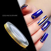 12 Kinds Of Color/SET Nail Art Decoration 2MM Gold And Silver Line Bring Back Glue Frosted Glisten