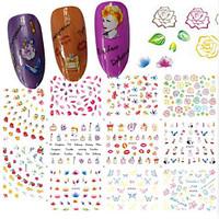 12Design/pcs Fashion Beautiful Flower Butterfly Romantic Design Nail Art 3D Sticker DIY Beauty Sweet Decoration E468-478