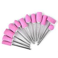 12Pcs Ceramic Nail Drill Bits Electric Manicure Head Replacement Device For Manicure Pedicure Polishing Mill Cutter Nail Files